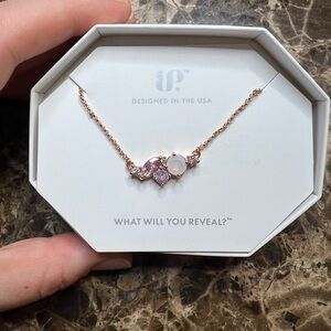 New BP pink quartz & moonstone necklace